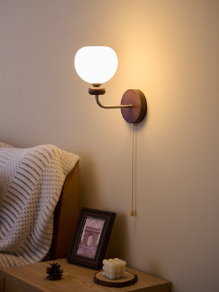 Lucille Applique Murale en Verre Art Classique et Bois