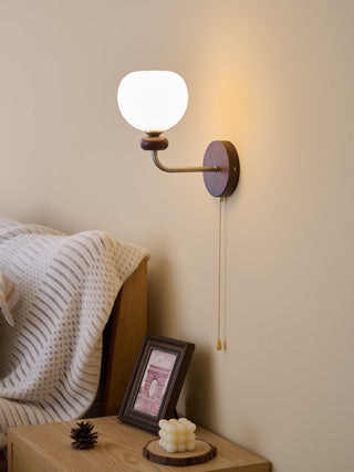 Lucille Applique Murale en Verre Art Classique et Bois
