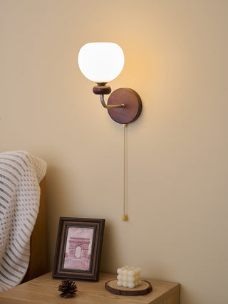 Lucille Applique Murale en Verre Art Classique et Bois