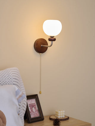 Lucille Applique Murale en Verre Art Classique et Bois