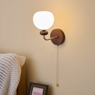 Lucille Applique Murale en Verre Art Classique et Bois