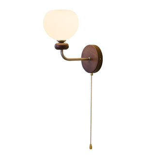 Lucille Applique Murale en Verre Art Classique et Bois