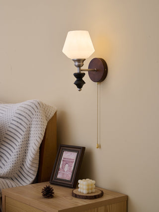 Lucille Applique Murale en Verre Art Classique et Bois