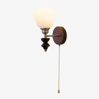 Lucille Applique Murale en Verre Art Classique et Bois