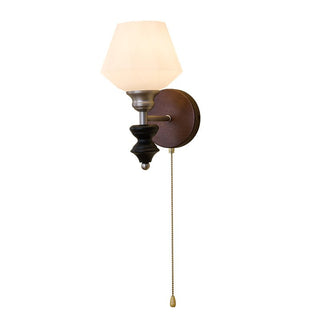 Lucille Applique Murale en Verre Art Classique et Bois