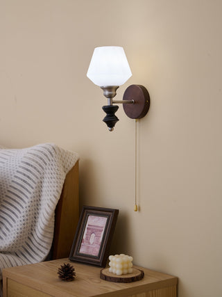 Lucille Applique Murale en Verre Art Classique et Bois