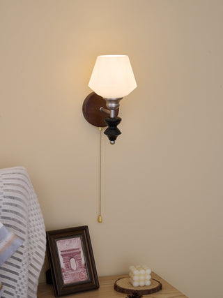 Lucille Applique Murale en Verre Art Classique et Bois