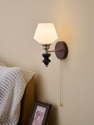 Lucille Applique Murale en Verre Art Classique et Bois