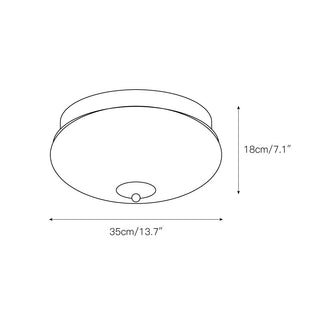 Vatalisra Lampe de Plafond Ronde Métal Verre Minimaliste Moderne