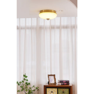 Vatalisra Lampe de Plafond Ronde Métal Verre Minimaliste Moderne