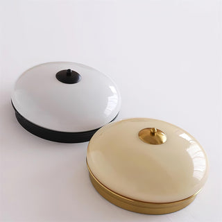 Vatalisra Lampe de Plafond Ronde Métal Verre Minimaliste Moderne