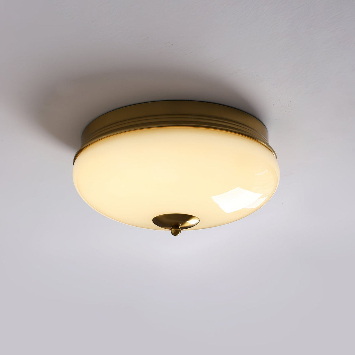 Seline Lampe de Plafond Ronde Métal Verre Minimaliste Moderne