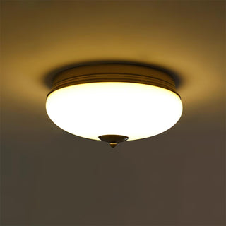 Vatalisra Lampe de Plafond Ronde Métal Verre Minimaliste Moderne