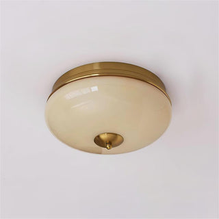 Vatalisra Lampe de Plafond Ronde Métal Verre Minimaliste Moderne