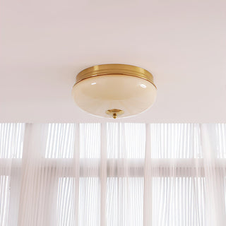 Vatalisra Lampe de Plafond Ronde Métal Verre Minimaliste Moderne