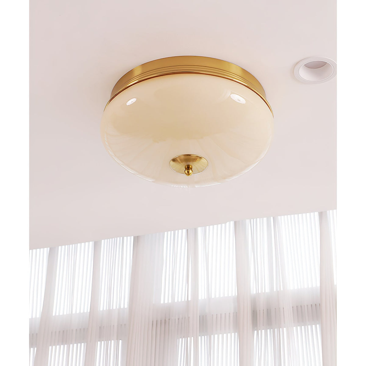 Seline Lampe de Plafond Ronde Métal Verre Minimaliste Moderne