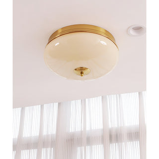 Vatalisra Lampe de Plafond Ronde Métal Verre Minimaliste Moderne