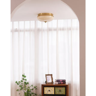 Vatalisra Lampe de Plafond Ronde Métal Verre Minimaliste Moderne