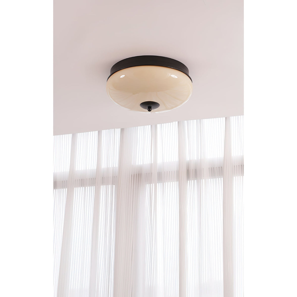 Seline Lampe de Plafond Ronde Métal Verre Minimaliste Moderne