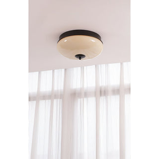 Vatalisra Lampe de Plafond Ronde Métal Verre Minimaliste Moderne