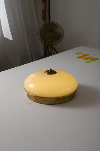 Vatalisra Lampe de Plafond Ronde Métal Verre Minimaliste Moderne
