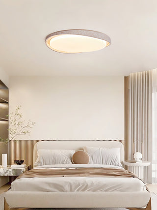Vanoren Lampe Plafonnier à Cadre Ovale en Travertin