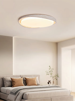 Vanoren Lampe Plafonnier à Cadre Ovale en Travertin