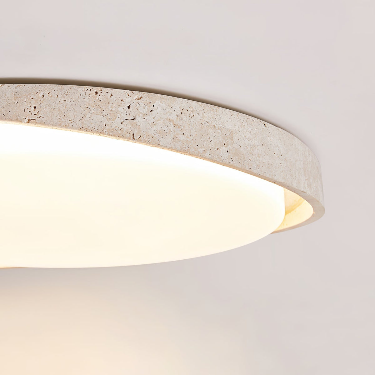 Breneria Lampe Plafonnier à Cadre Ovale en Travertin