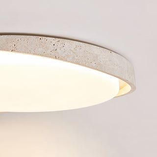 Vanoren Lampe Plafonnier à Cadre Ovale en Travertin