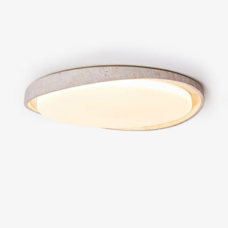 Vanoren Lampe Plafonnier à Cadre Ovale en Travertin