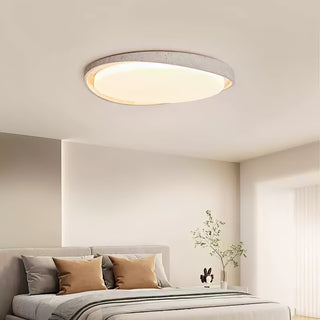 Vanoren Lampe Plafonnier à Cadre Ovale en Travertin