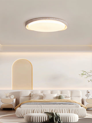 Vanoren Lampe Plafonnier à Cadre Ovale en Travertin