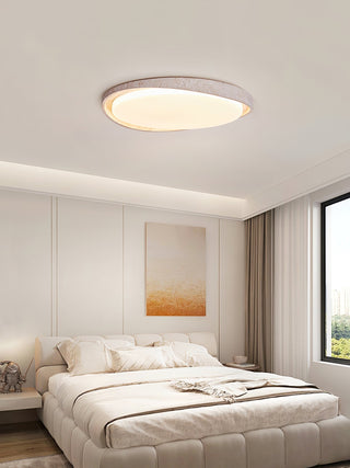 Vanoren Lampe Plafonnier à Cadre Ovale en Travertin
