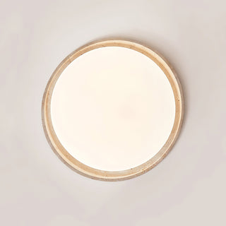 Vanoren Lampe Plafonnier à Cadre Ovale en Travertin