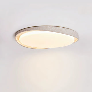 Vanoren Lampe Plafonnier à Cadre Ovale en Travertin