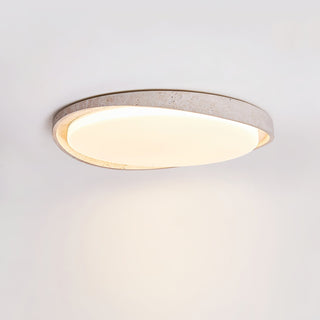Vanoren Lampe Plafonnier à Cadre Ovale en Travertin