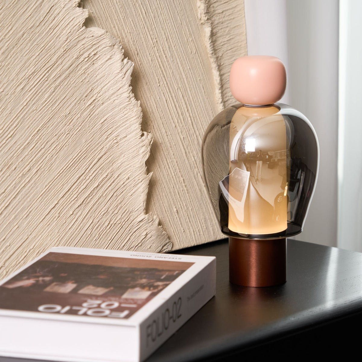 Nara Lampe de Table Artistique en Verre