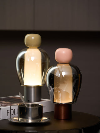 Nara Lampe de Table Artistique en Verre