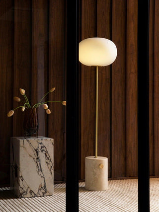 Iloryra Lampadaire en Travertin à Base Colonnaire
