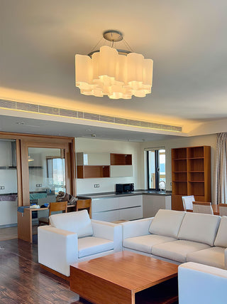 Luminara Glass Chandelier-Neutral Decor