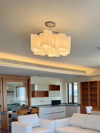 Luminara Glass Chandelier-Neutral Decor