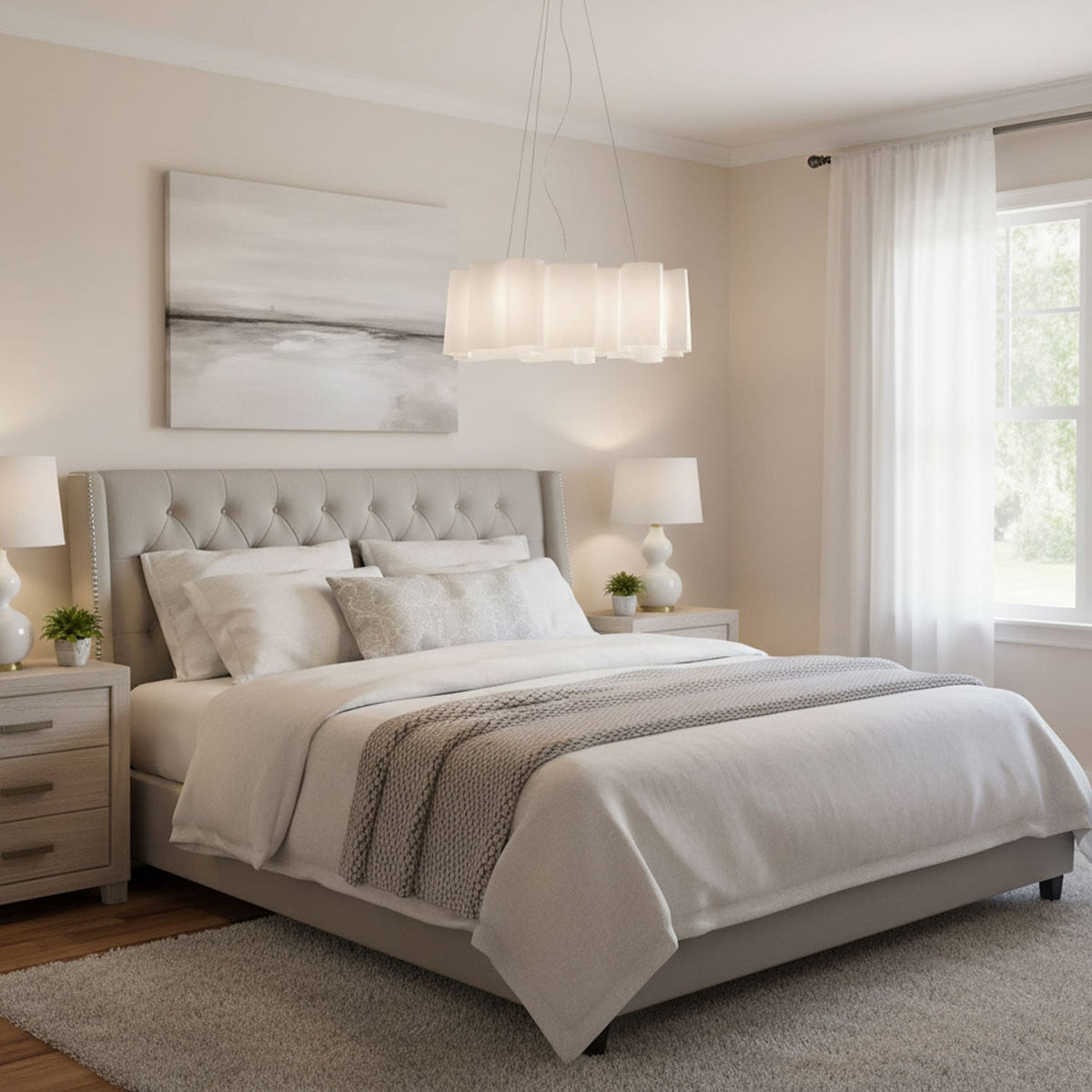 Luminara Glass Chandelier-Neutral Decor
