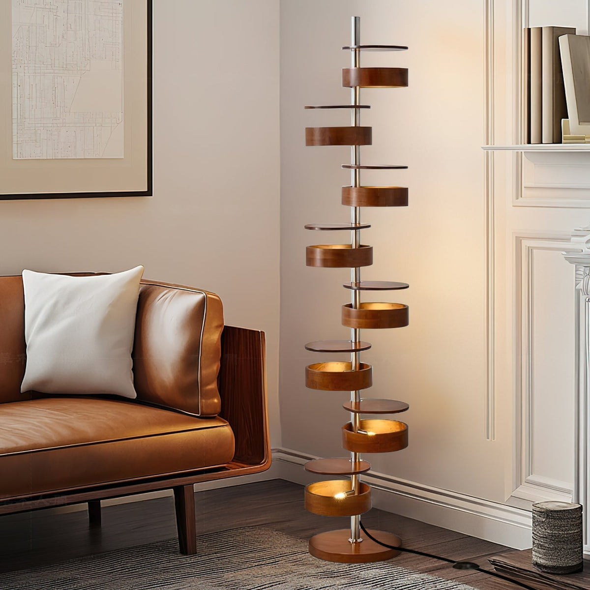 Lynix Lampadaire en Bois