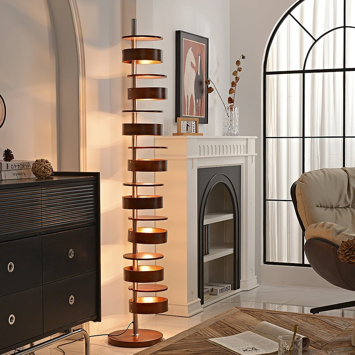Lynix Lampadaire en Bois