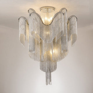 Luminous Cascade Chain Ceiling Light-Neutral Decor
