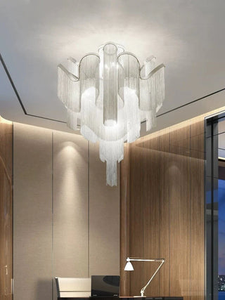 Luminous Cascade Chain Ceiling Light-Neutral Decor