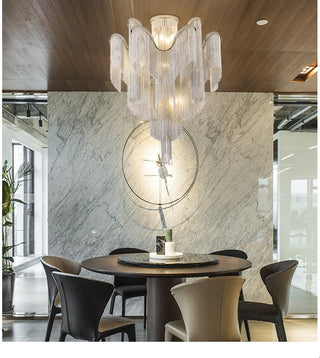 Luminous Cascade Chain Ceiling Light-Neutral Decor