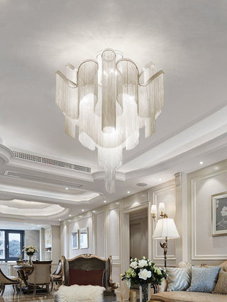 Luminous Cascade Chain Ceiling Light-Neutral Decor