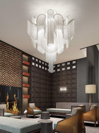 Luminous Cascade Chain Ceiling Light-Neutral Decor