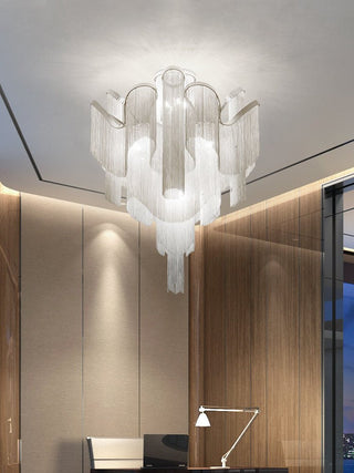 Luminous Cascade Chain Ceiling Light-Neutral Decor